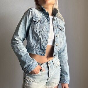 Vintage Abercrombie & Fitch Crop Light Wash Denim Jacket